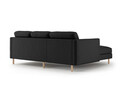Coltar stanga 3 locuri, Eden, Micadoni, 223x150x90 cm, catifea, negru