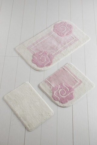 Set 3 covorase de baie, Chilai, Dolce - Pink