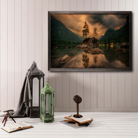 Tablou decorativ, Nature XL, Lemn, Lemn, Multicolor Bystag