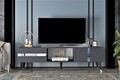Comoda TV, Olivia, Vania, 150x29.6x50 cm, PAL , Antracit / Argintiu