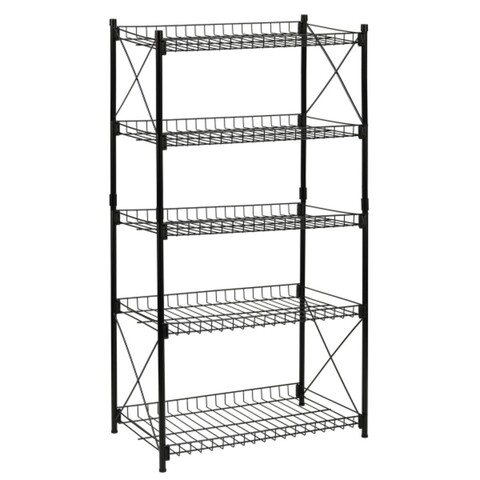 Organizator cu 5 rafturi Confortime, 52x34x110 cm, metal, negru Accesorii curatenie & organizare