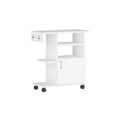 Cabinet cu roti pentru bucatarie Mese, Ametti, 65 x 31.3 x 76.8 cm, alb