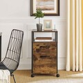 Dulap de birou pentru dosare, Vasagle, cu compartiment A4 si letter, 41x45x66 cm, MDF/PAL/otel, maro rustic