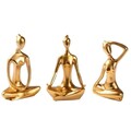 Set de obiecte decorative, Yoga, Poliester, Auriu