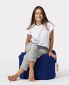 Taburet puf, Square Pouf, Ferndale, 45x45 cm, poliester impermeabil, albastru
