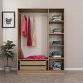 Dulap pentru haine, Minerva, Kale Dark Grey, 135x210x52 cm, PAL, Gri inchis