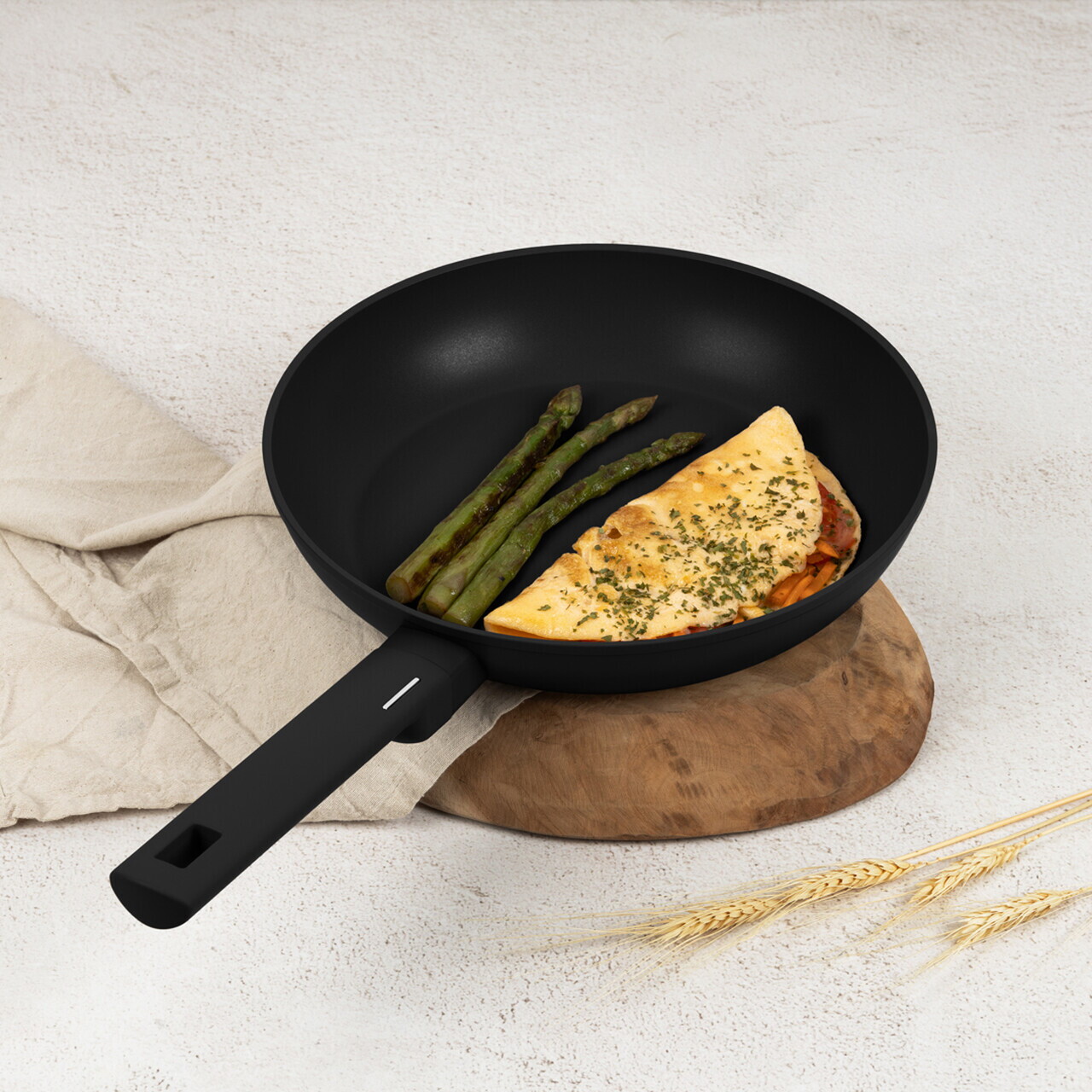 Tigaie Berlinger Haus, Matte Black, 28 cm, 2.4 L, aluminiu forjat, negru - imagine 7