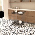 Carucior pentru servire, Caliente, Vortex, 60x80x35 cm, Sticla temperata, Negru