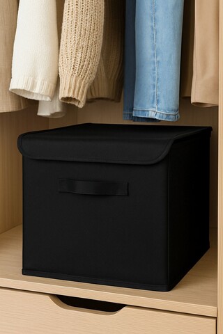 Cutie de depozitare din pâslă, YLC.K.K.031, 30x30x30 cm, 70% poliester/30% bumbac, Negru