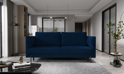 Canapea extensibila 4 locuri ELTAP, SO-REV-40VE, Revi, 215x98x92 cm, lemn/poliester, albastru inchis