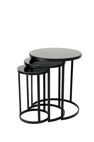 Set masute 3 piese, nmobb , dunya, metal, negru