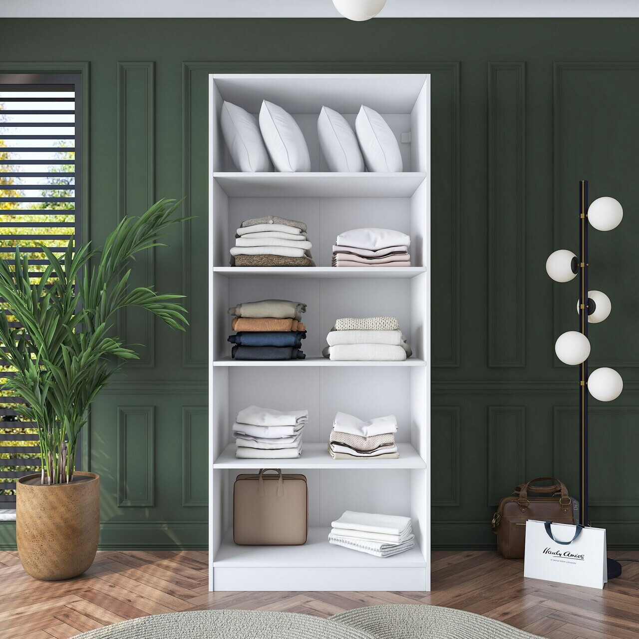 Dulap pentru haine, Hanah Home, BA160, 90x210x57.5 cm, PAL melaminat, Alb - view 8