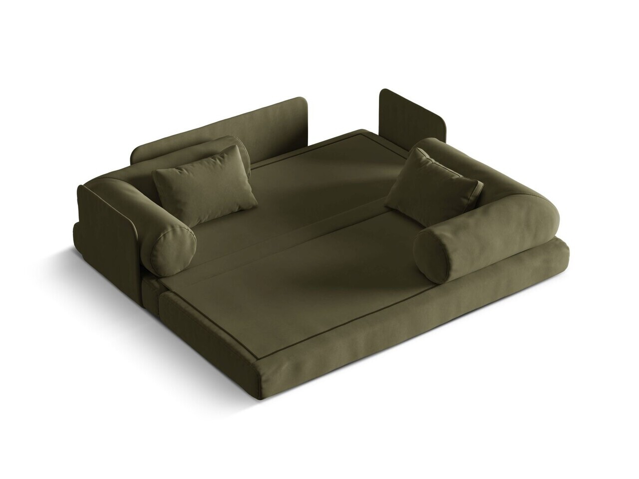 Canapea extensibila 3 locuri, Dreamy, Micadoni Home, 206x95x70 cm, catifea, verde — imaginea 5