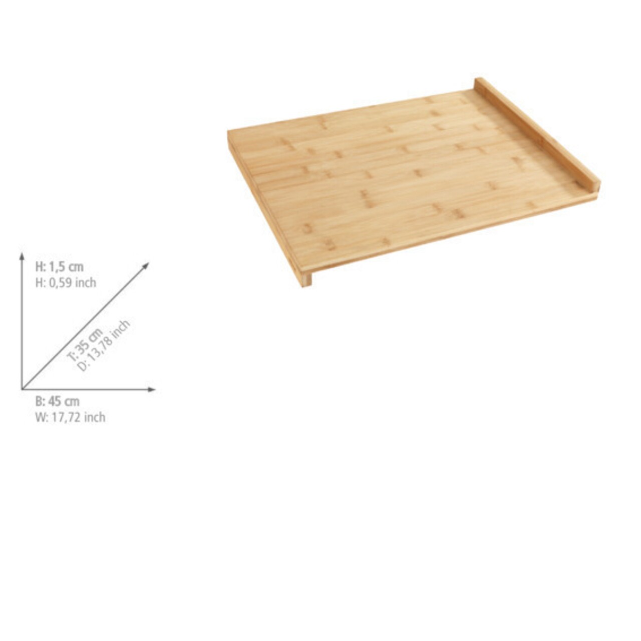 Tocator, Wenko, Bamboo, 35 x 1.5 x 45 cm, bambus, maro - 1 | YEO