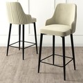 Set scaune  de bar 4 piese, Charlotte, Enox, Metal, Crem/Negru