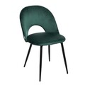 Scaun Tercio, Homla, 55x47x77 cm, metal/catifea din poliester, verde