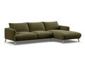 Coltar dreapta 4 locuri, Naomi, Micadoni Home, 285x170x75 cm, catifea, verde