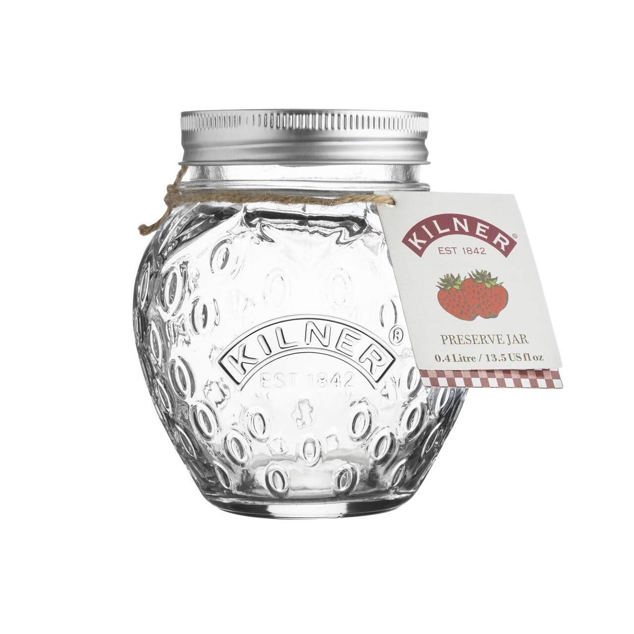 Borcan Cu Capac, Kilner, Strawberry, 0.4 L, Sticla, Transparent