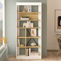 Corp biblioteca Viva, Pakoworld, 75.5x25x170 cm, PAL/metal, alb/sonoma