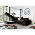 Coltar extensibil stanga 3 locuri ELTAP, LT-22NU, Grayson, 278x205x92 cm, lemn/poliester, maro inchis