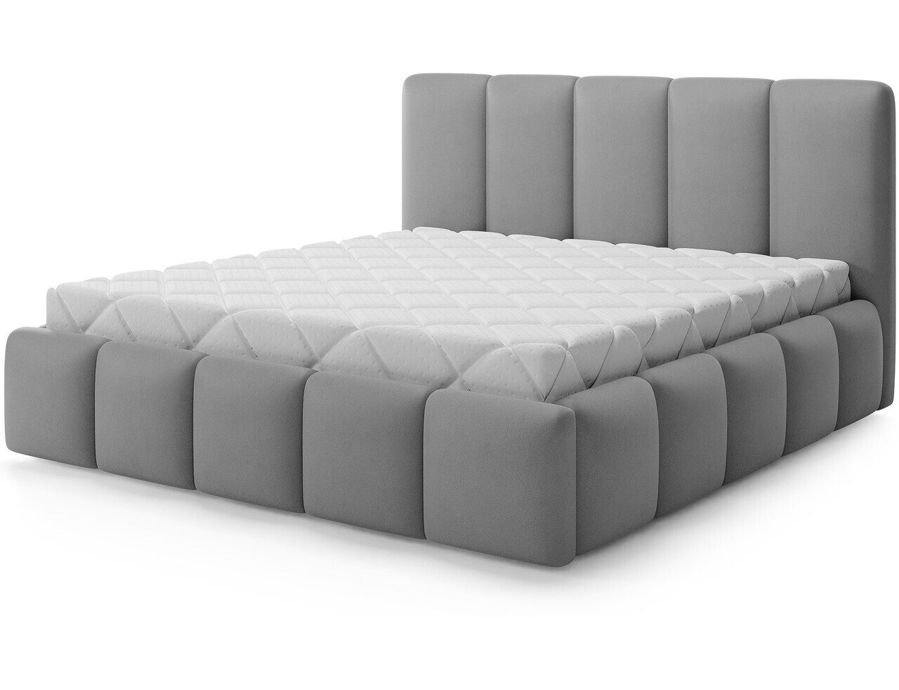 Pat tapitat cu somiera rabatabila si amortizor pe gaz, 180x200 cm, ELTAP, 119-SET2-1.8, Edvige, lemn/poliester, gri - view 5