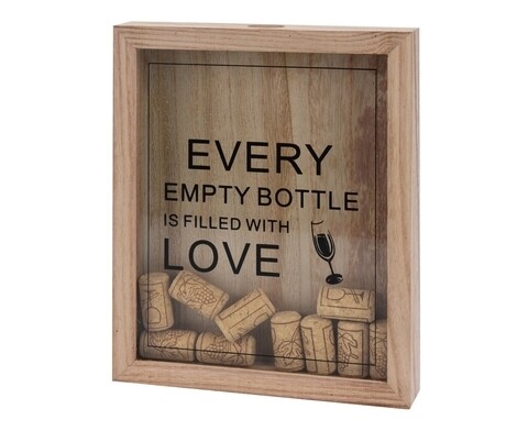 Cutie decorativa pentru dopuri de vin wine corks, 20x4,2x25 cm, lemn
