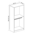 Dulap pentru haine, Minerva, Kale Anthracite Oak, 90x210x52 cm, PAL, Antracit / Stejar