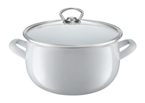 Oala emailata cu capac garden, ambition, 2.2 l, 16 cm, gri