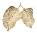 Platou decorativ Double Leaf, Mauro Ferretti, 39x38x3 cm, fier, auriu