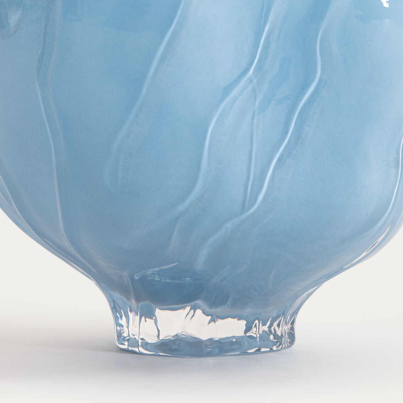 Vaza Coralia, Homla, 21x24 cm, sticla, albastru - imagine 3