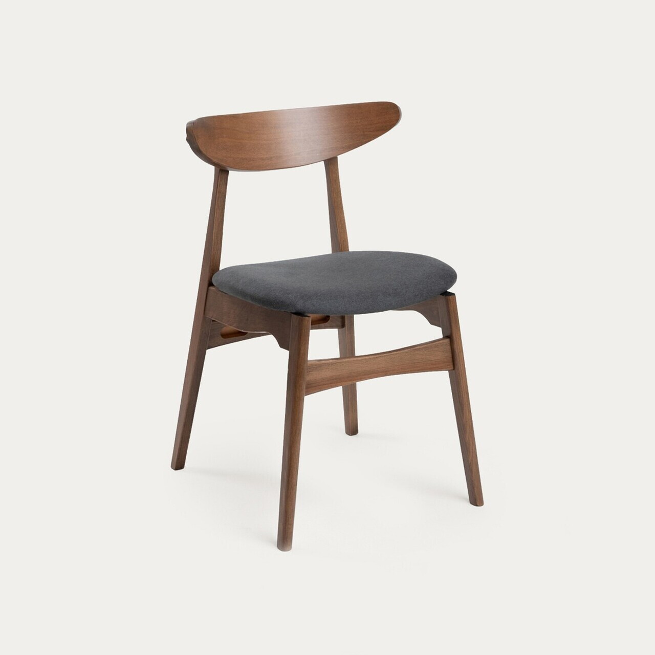 Set 2 scaune Eroso, Homla, 48x55.5x74.8 cm, lemn/poliester, maro/gri — imaginea 4