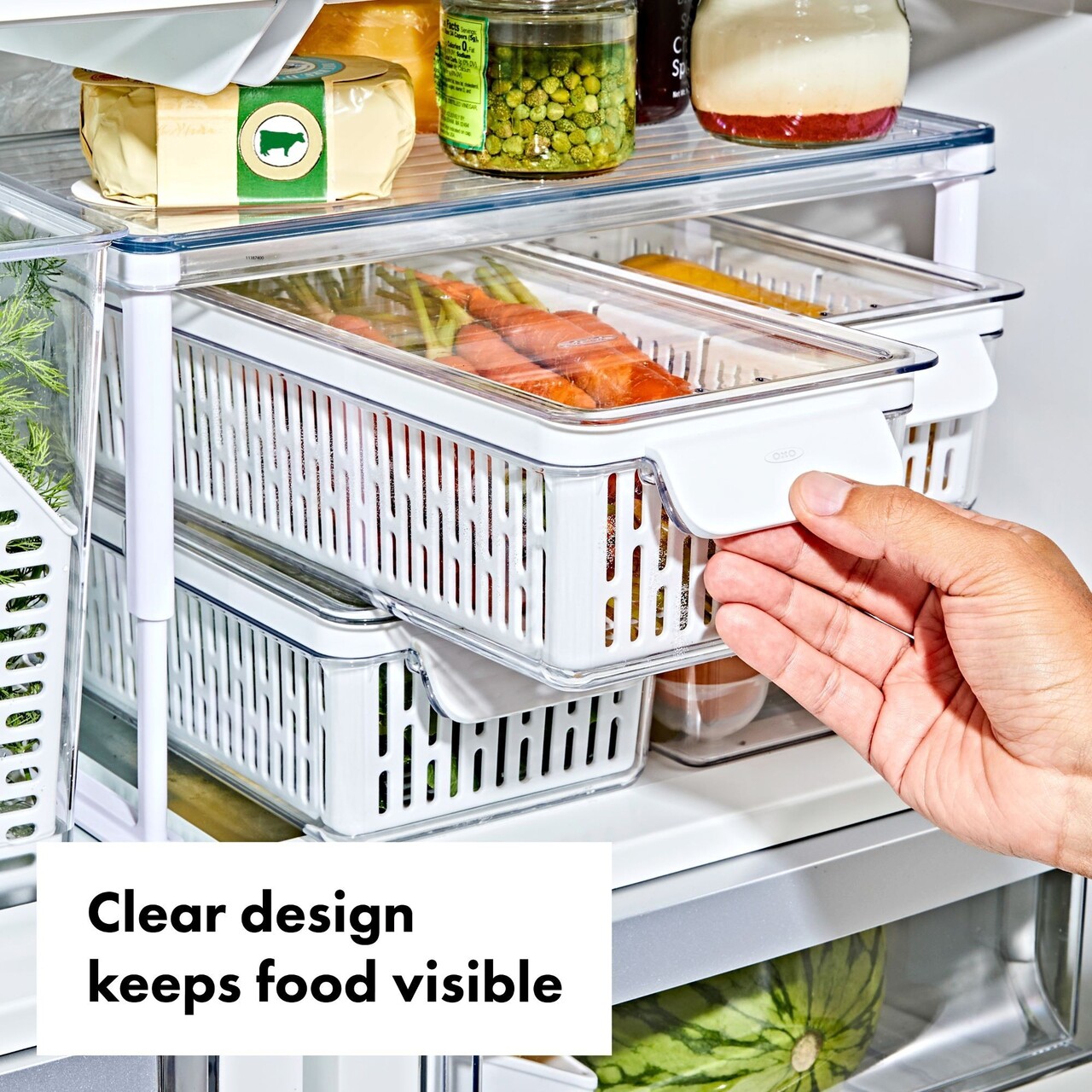 Recipient pentru pastrare legume, plastic, 35,1 x 18,9 x 11,8 cm, "Produce Saver" - OXO - imagine 13