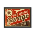 Tablou decorativ, Garage 7/24 (40 x 55), MDF , Polistiren, Multicolor