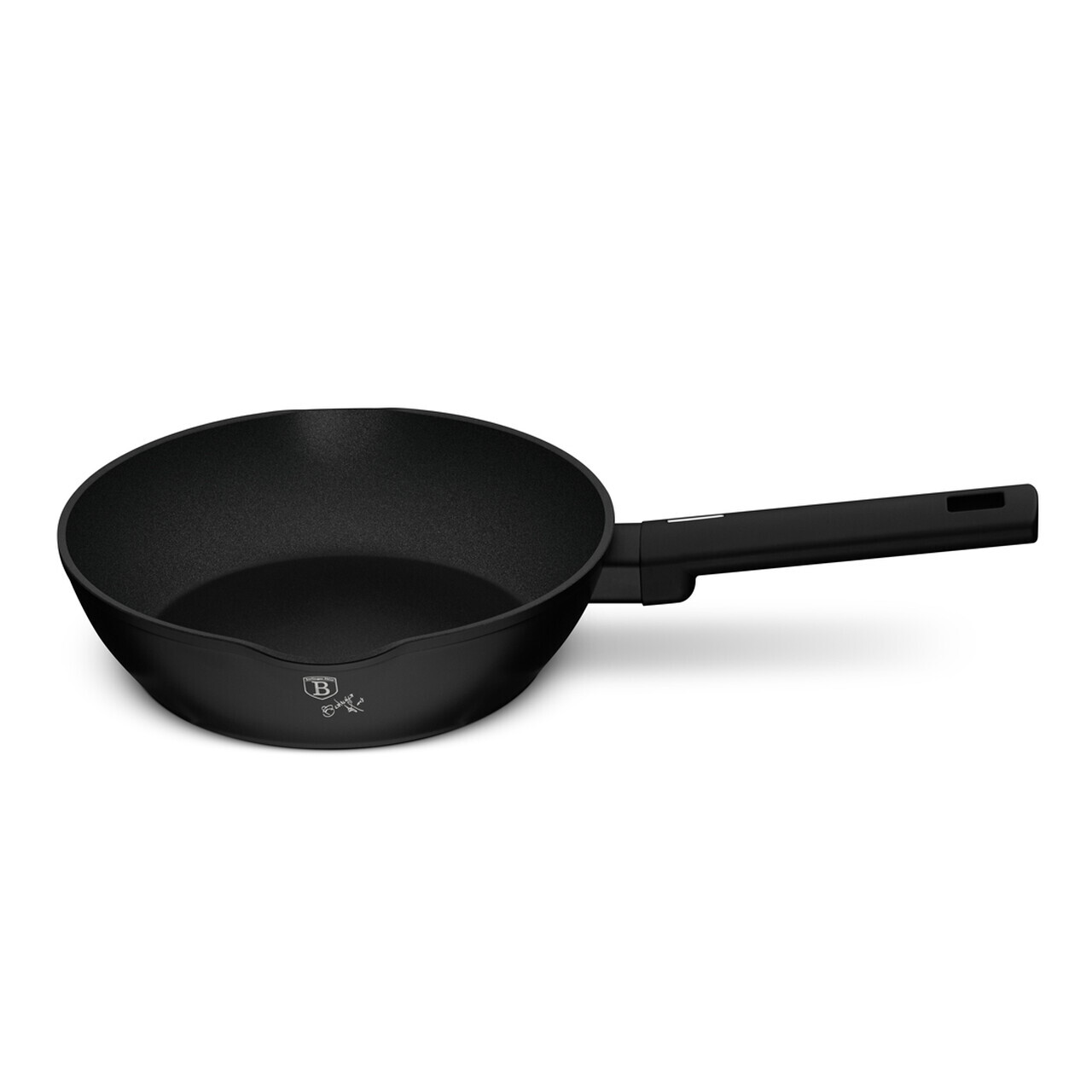 Tigaie adanca Berlinger Haus, Matte Black, 24 cm, 2.3 L, aluminiu forjat, negru - imagine 5