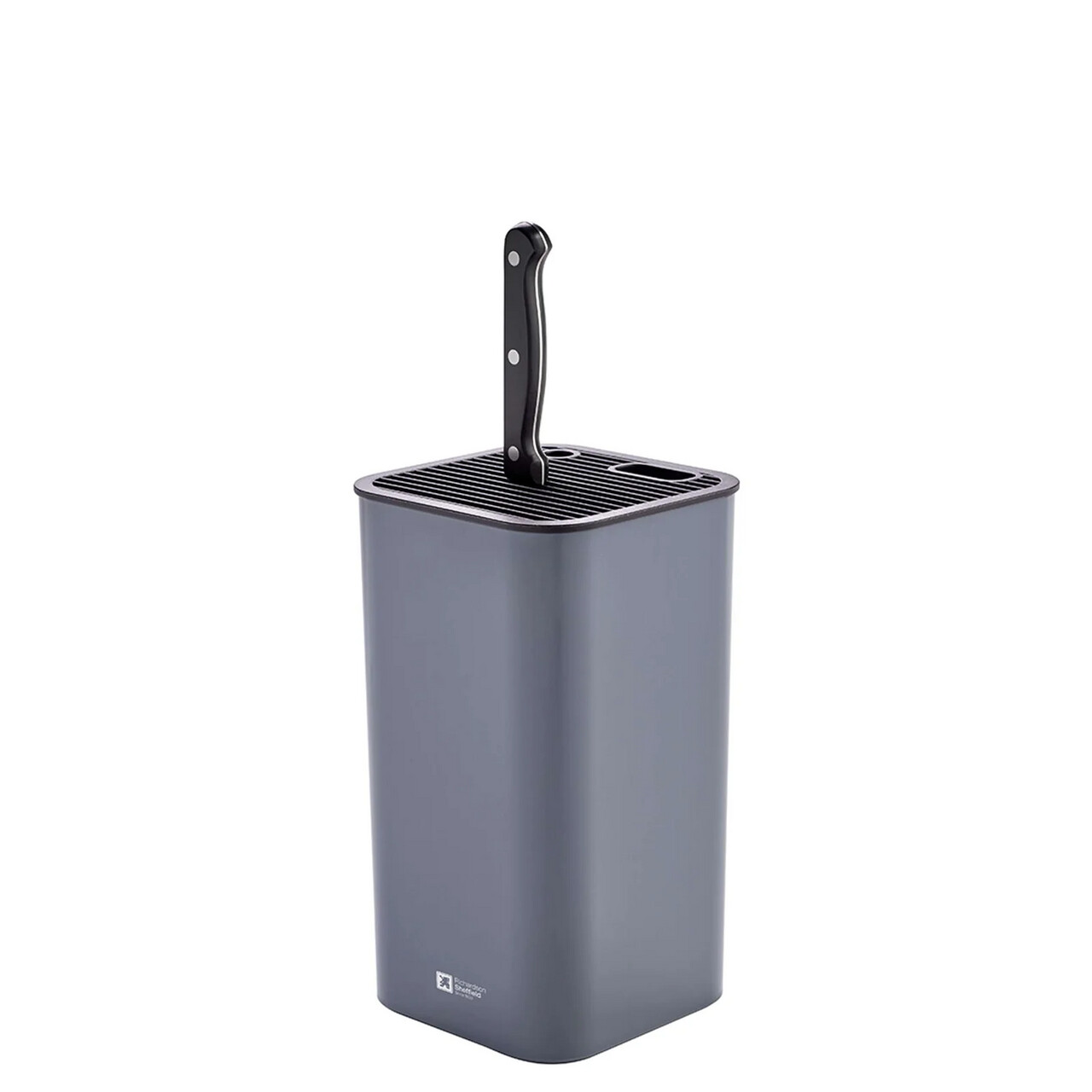 Suport pentru cutite Richardson Sheffield, 12.6x12.6x22.5 cm, plastic/silicon, gri — imaginea 3