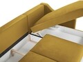 Coltar extensibil reversibil, Pansy, Mazzini Sofas, 4 locuri, cu lada de depozitare, 220x150x90 cm, catifea, galben