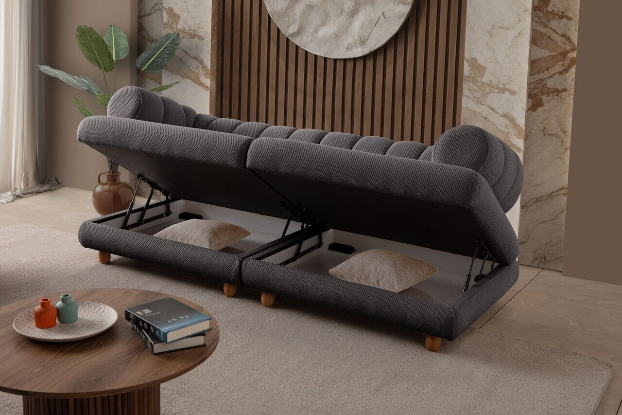 Canapea 3 locuri, Atelier del Sofa, 752EST1155, Lemn de carpen/PAL melaminat, Antracit - view 6