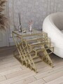 Set masute Nesting 4 piese, Hanah Home, Ela, Auriu