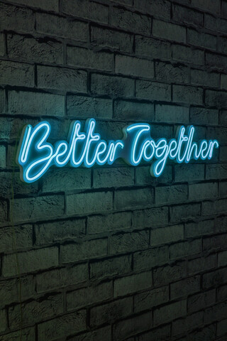 Decoratiune luminoasa led, better together, benzi flexibile de neon, dc 12 v, albastru