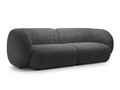 Canapea modulara 4 locuri, Kate, Micadoni, 243x99x76 cm, tesatura structurata, gri inchis melanj