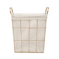 Cos de rufe Lorrey, Homla, 42x27x49 cm, metal/poliester, alb/auriu
