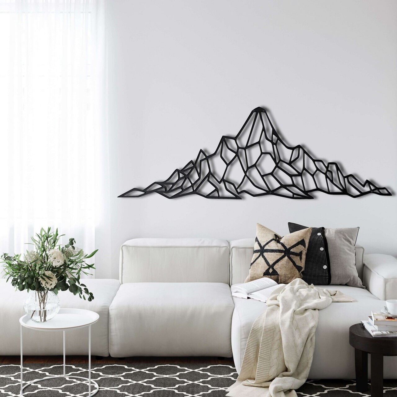 Decoratiune de perete, 5106, Metal, Dimensiune: 61 x 20 cm, Negru