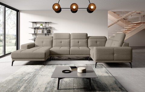 Coltar dreapta 6 locuri ELTAP, RT-18VER, Neviro, 350x201x77 cm, lemn/poliester, bej