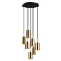 Lustra, Kem - 6391, Opviq, 43 x 120 cm, 7 x E27, 40W, aramiu/negru