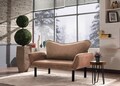Canapea extensibilă cu 2 locuri, Futon, 859FTN2867, Metal, Maro deschis