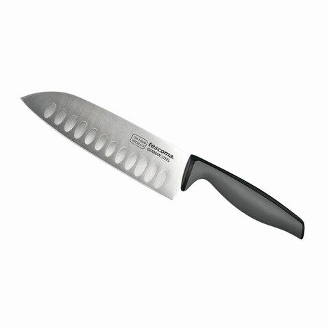 Cutit santoku Precioso, Tescoma, 16 cm, inox/plastic, gri/negru