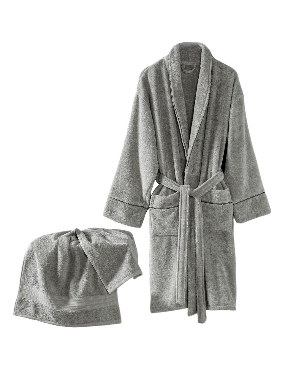 Set halate de baie, Cotton Box, Exclusive, Bumbac , Gri - 2 | YEO