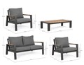Set mobilier pentru gradina / terasa 4 piese, Einar, Bizzotto, gri carbune