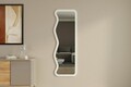 Oglinda decorativa, Siam, Asel, 50x160x2.2 cm, MDF , Alb