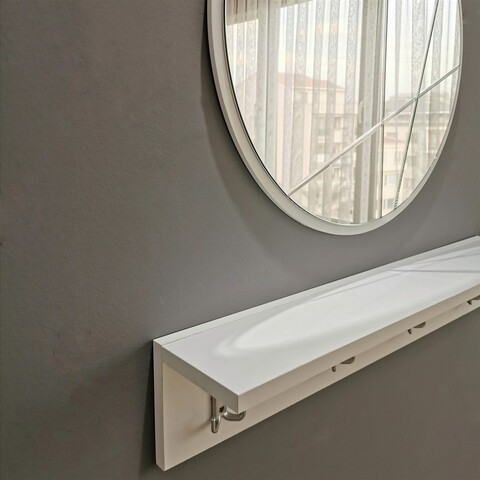 Set oglinda si cuier V103, Neostill, 60 cm/80 x 15 cm, alb